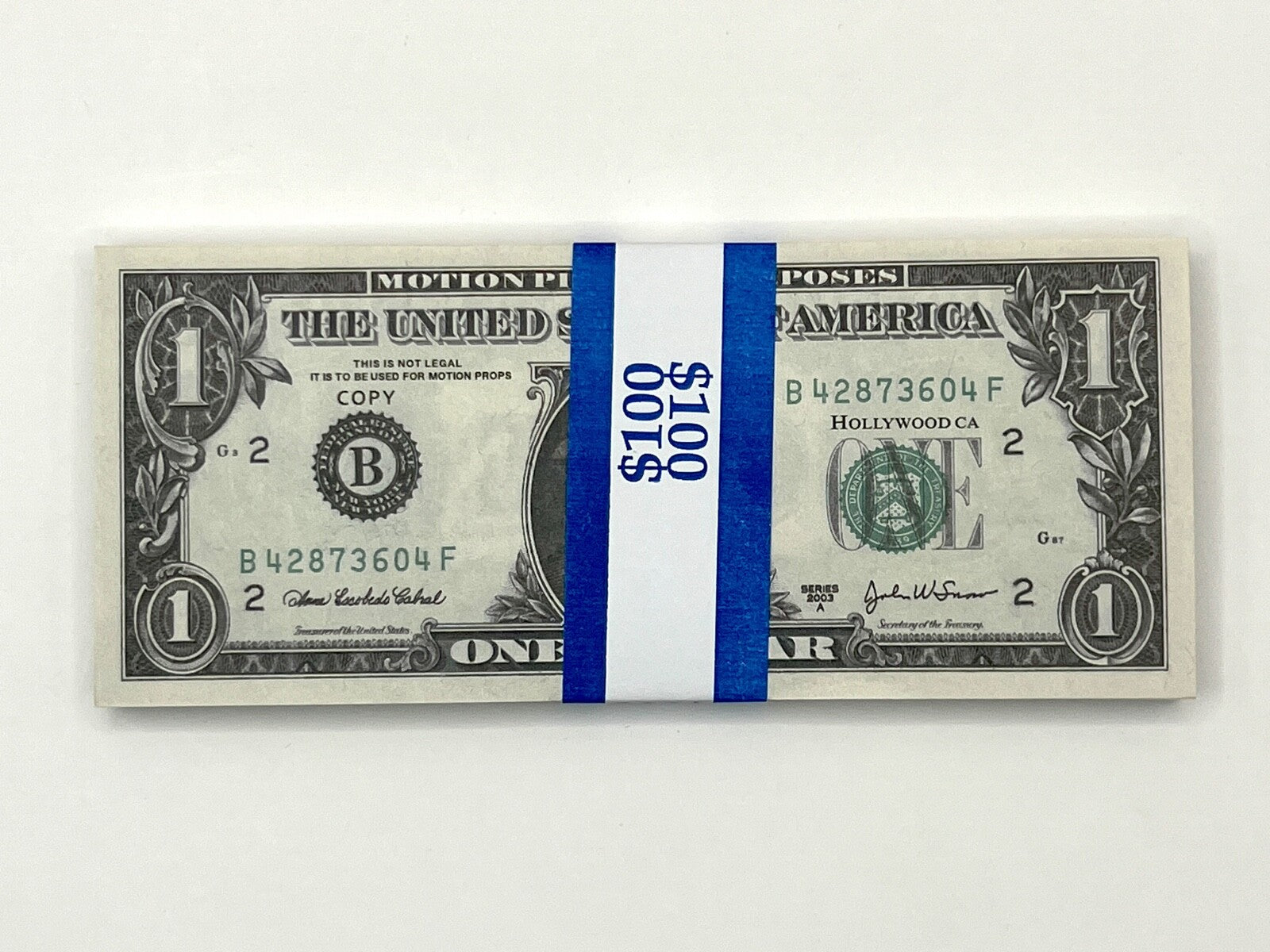 Prop Money Replica Bills – 600 Bills, All 6 Denominations ($1–$100)