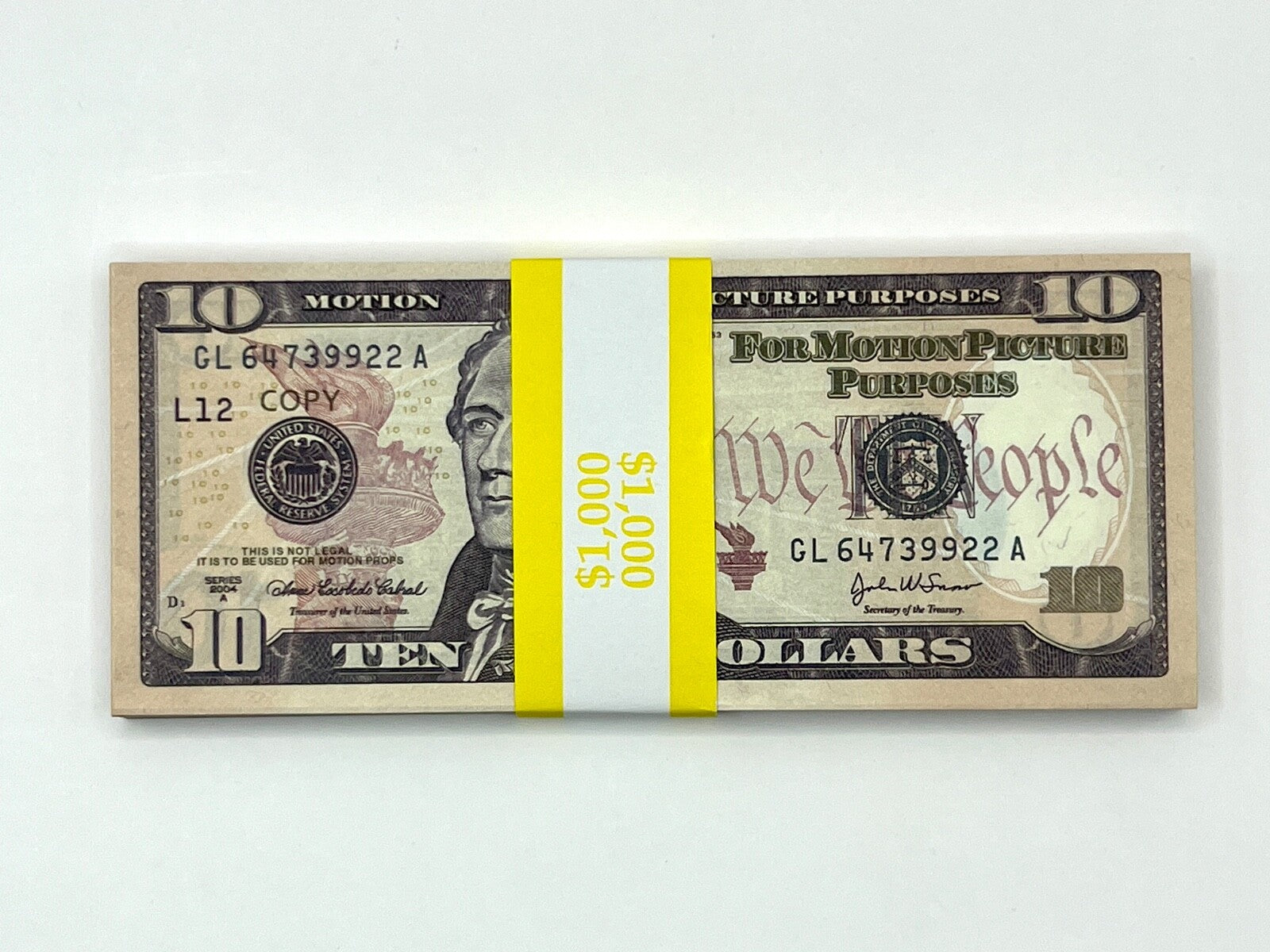 Prop Money Replica Bills – 600 Bills, All 6 Denominations ($1–$100)